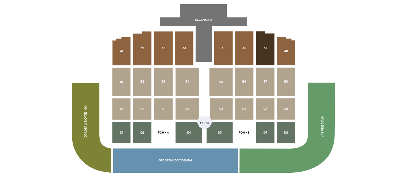 Mapa de localidades — Estadio Polideportivo Sur